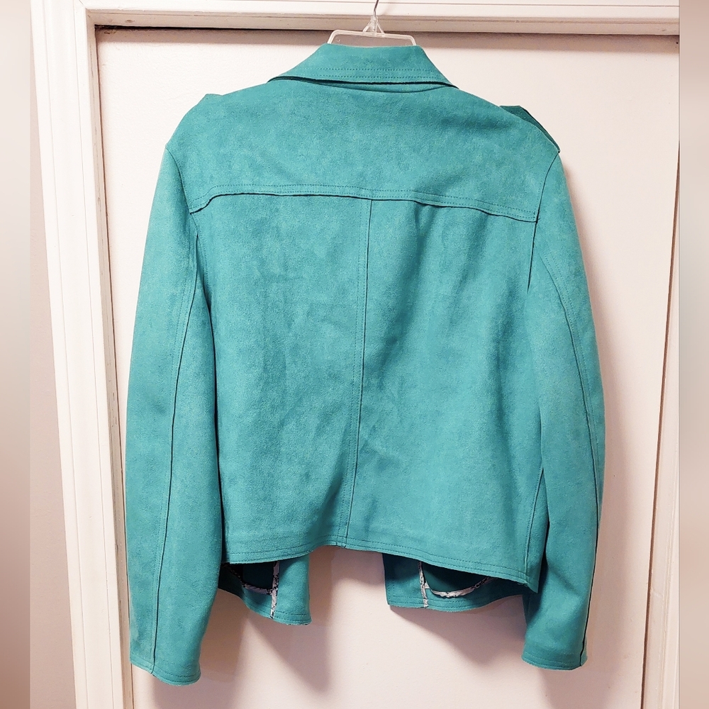 PHILOSOPHY Faux Suede Open Front Moto Jacket - Picture 3 of 10